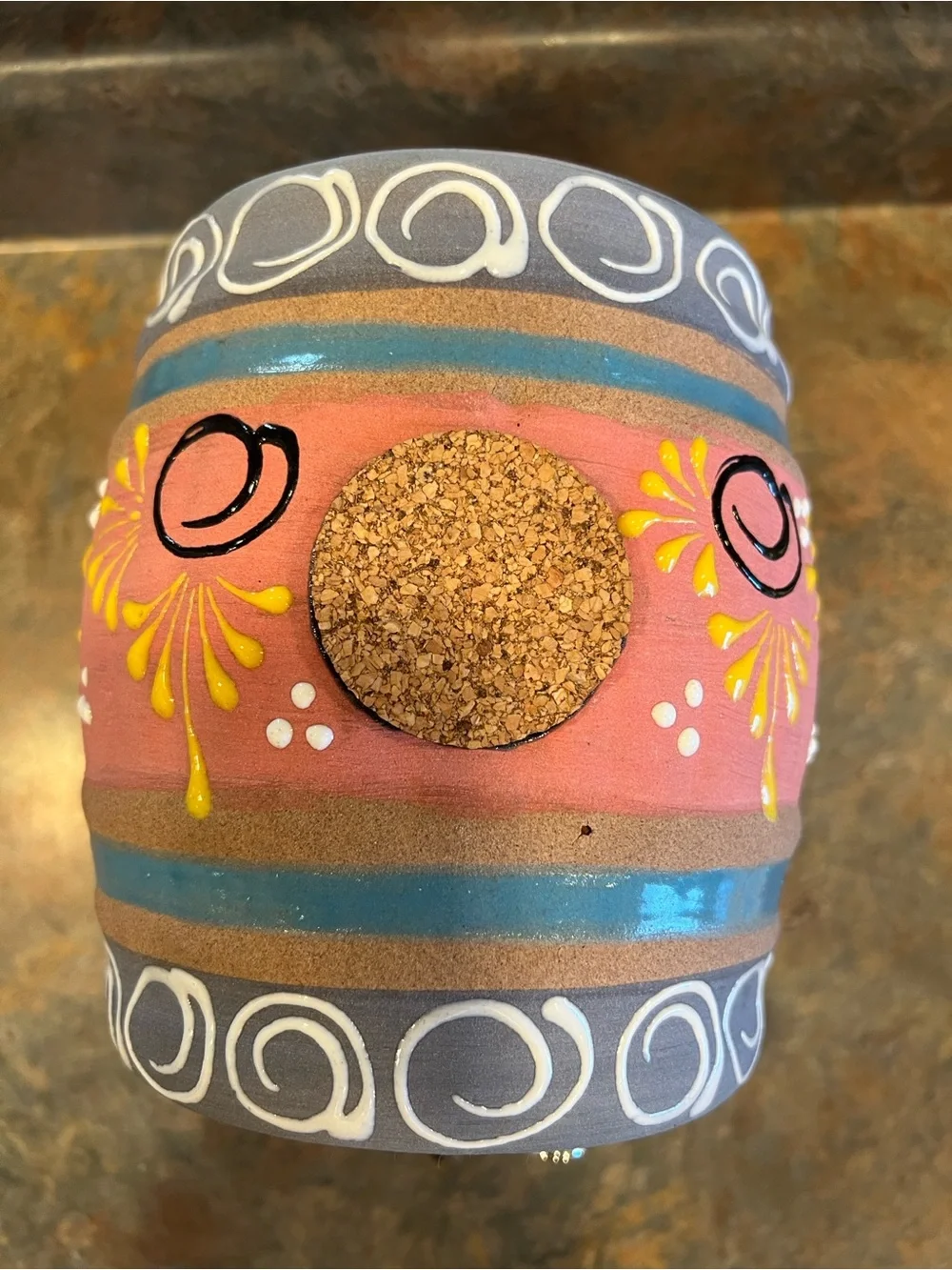 Tequila Ceramic Shot Dispenser with Decorative Cork Face